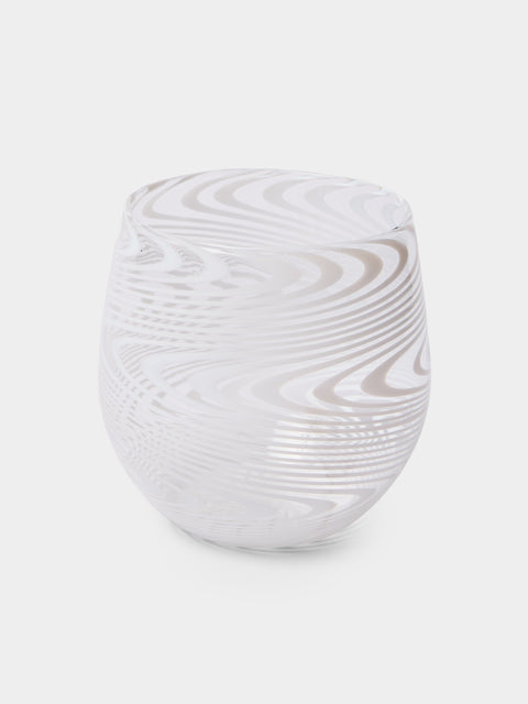 Cosima Swayze - Wave Hand-Blown Murano Glass Tumbler - Clear - ABASK - 