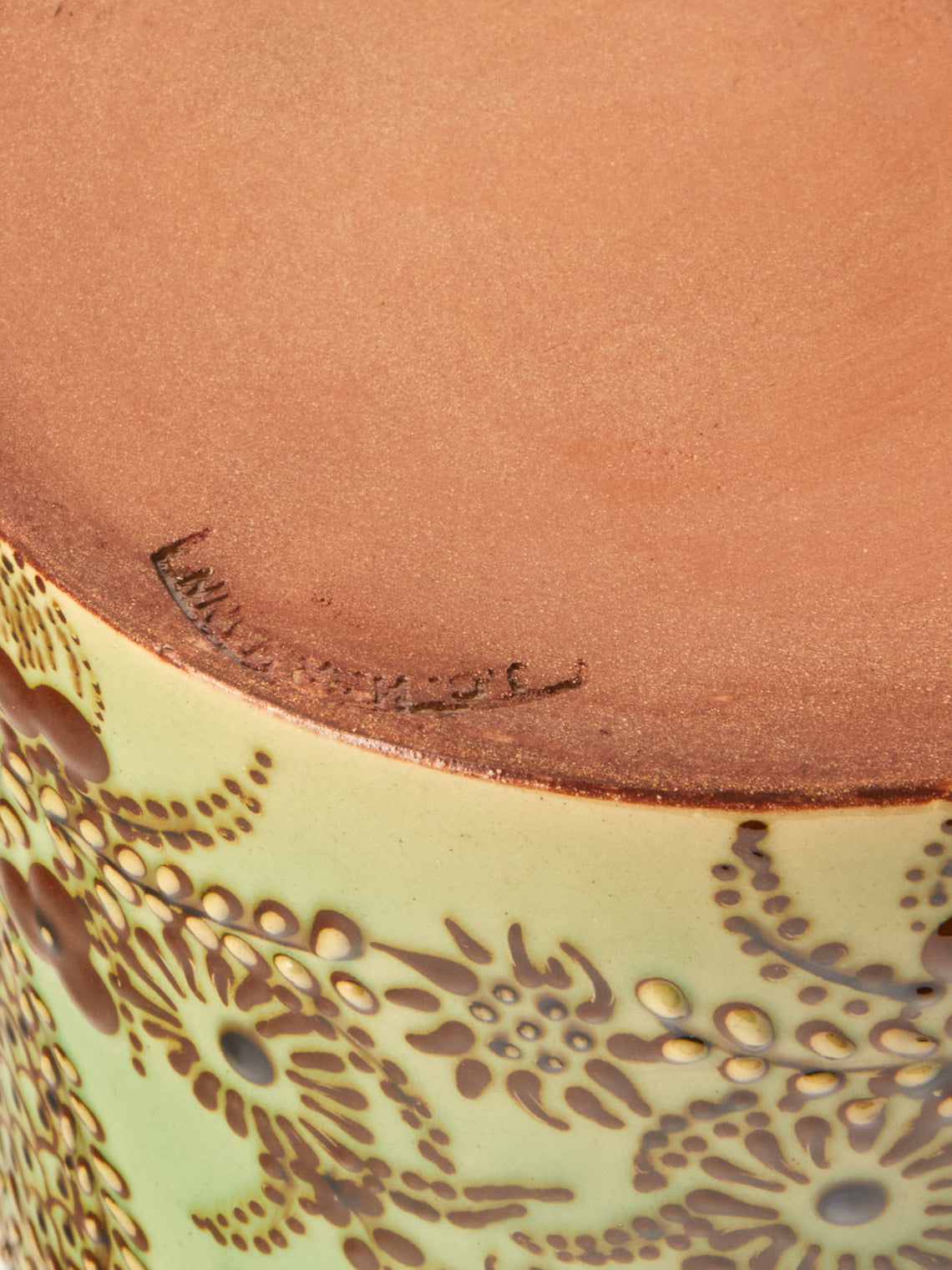 Poterie d’Évires - Flowers Hand-Painted Ceramic Utensil Pot - Green - ABASK