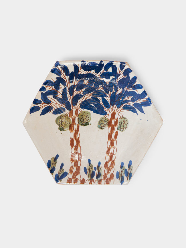 Malaika - Date Hand-Painted Ceramic Hexagonal Platter -  - ABASK - 