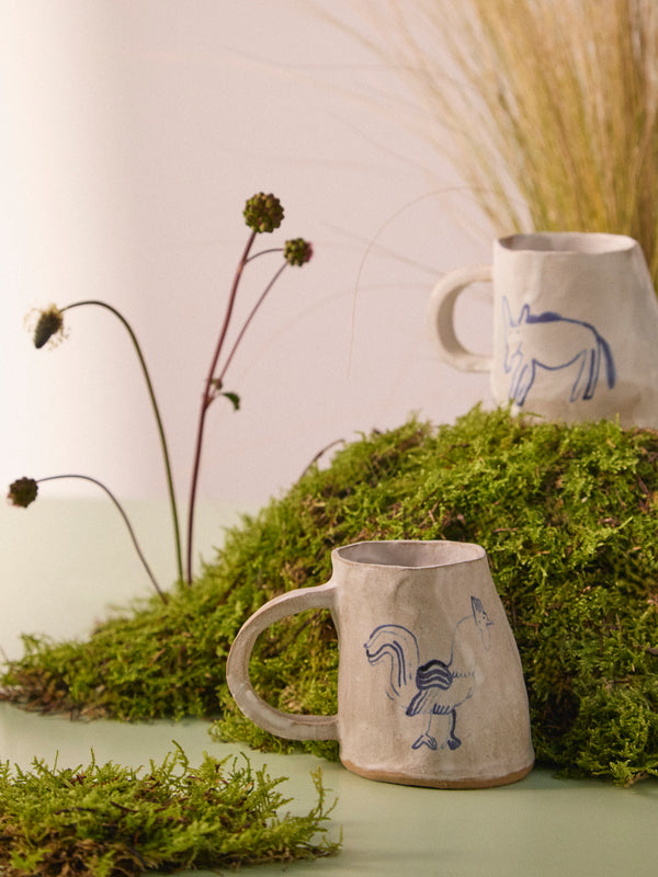 Liz Rowland - Rooster Hand-Painted Ceramic Mug -  - ABASK