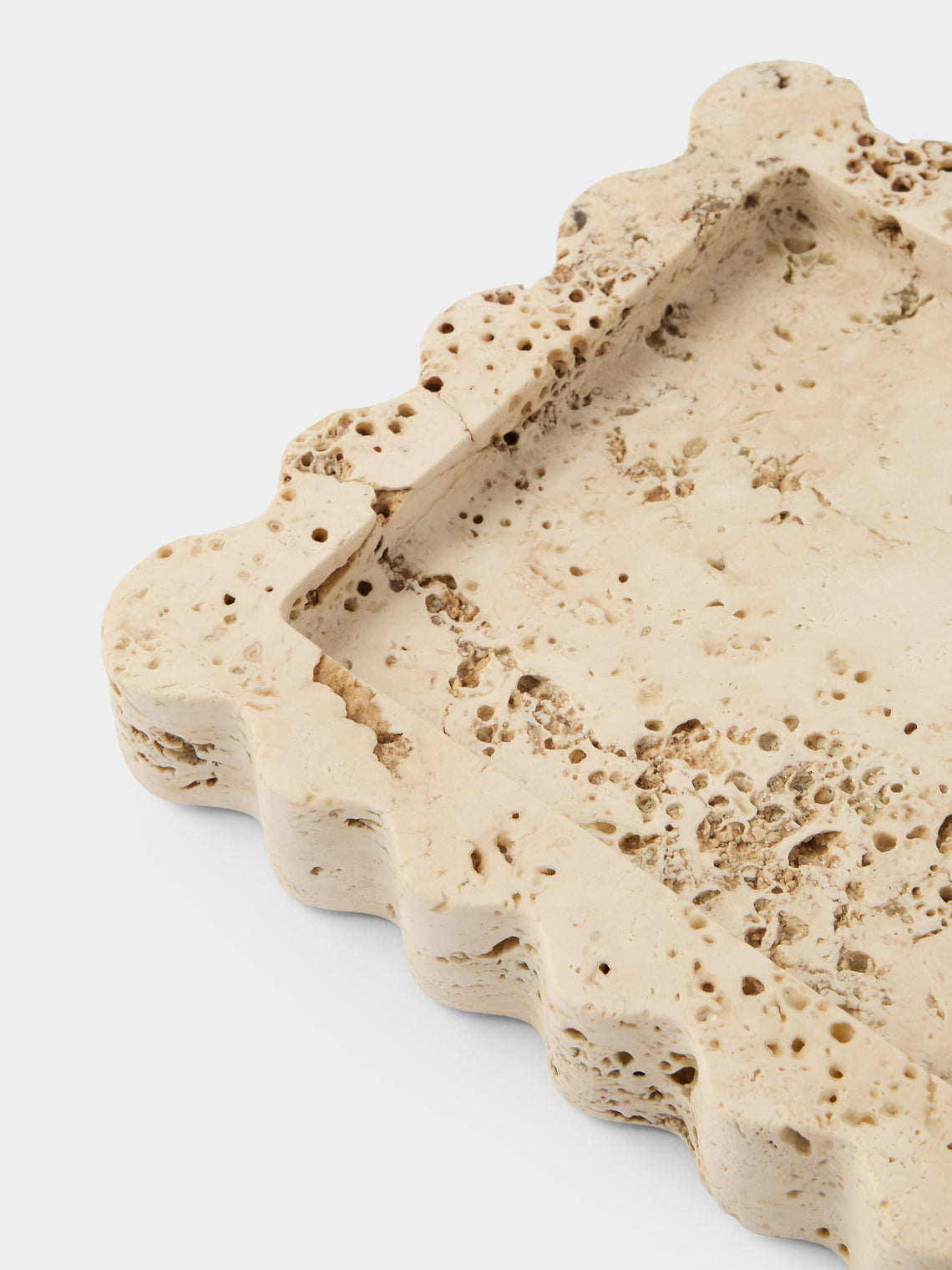 Anastasio Home - 512 Marble Tray (16in/40.5cm) - Beige - ABASK