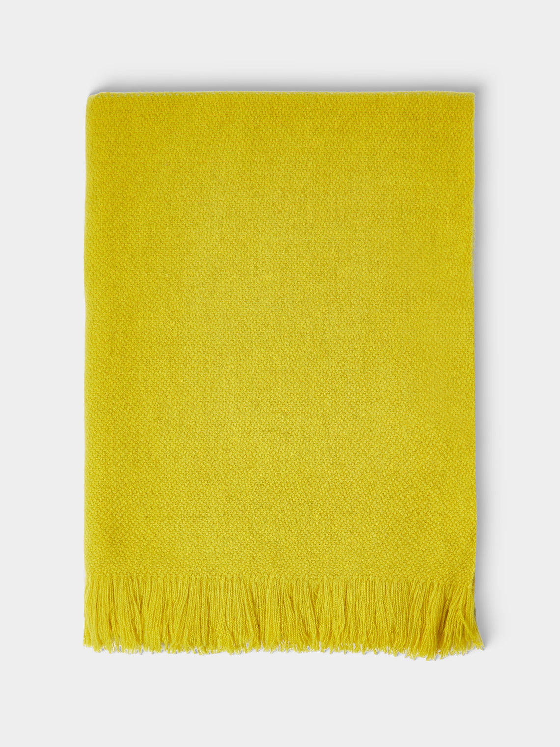 Otherways - Vichy Plaid Handwoven Yak Blanket (79in/2m) - Yellow - ABASK