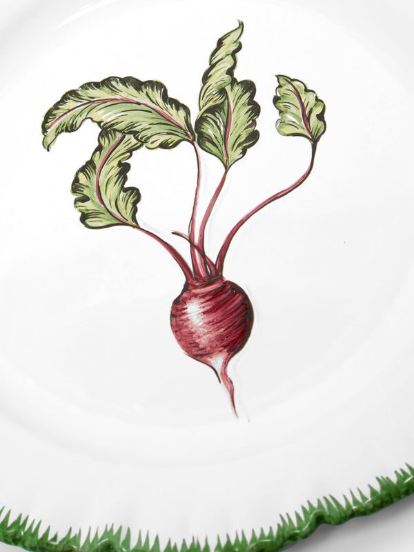 Atelier Soleil - Vegetable Garden Radish Hand-Painted Ceramic Side Plate -  - ABASK