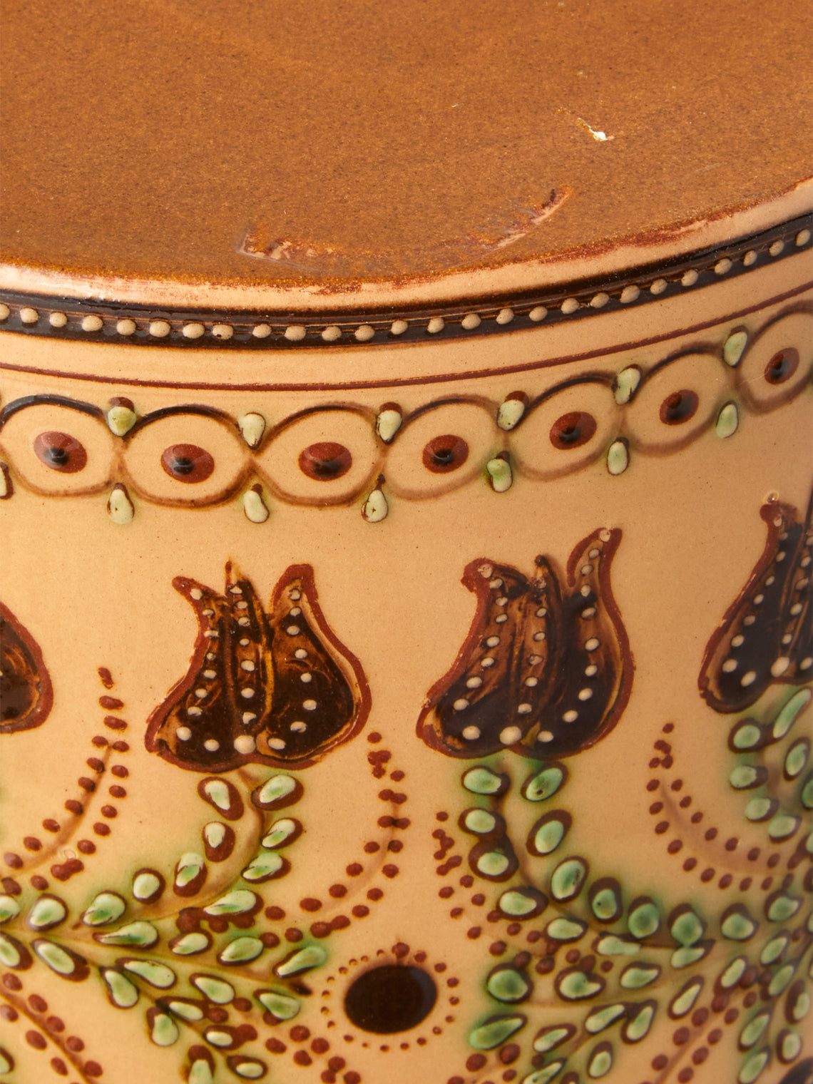 Poterie d’Évires - Flowers Hand-Painted Ceramic Lidded Pot - Cream - ABASK