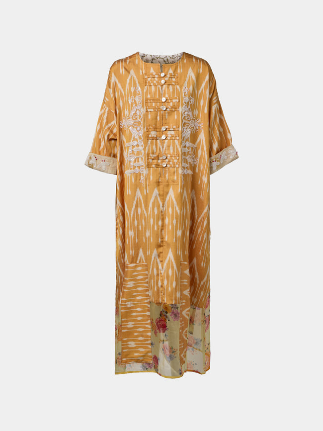 Nazzy Beglari - Women's Hand-Loomed Ikat Silk and Cotton Robe | One Size - Multiple - ABASK - 