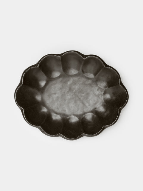 Kaneko Kohyo - Rinka Ceramic Serving Plate - Black - ABASK - 