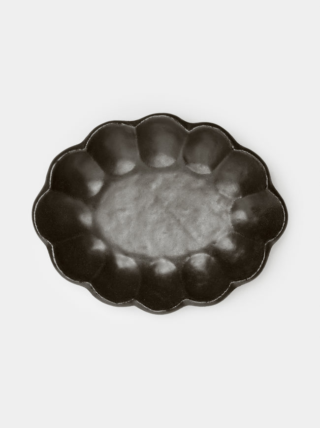 Kaneko Kohyo - Rinka Ceramic Serving Plate - Black - ABASK - 