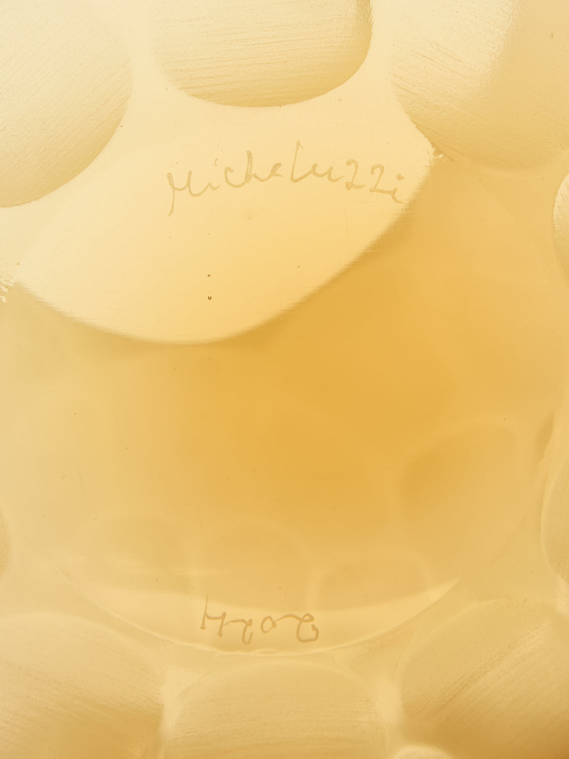 Micheluzzi Glass - Riccio Miele Bamboo Hand-Blown Murano Glass Vase (8.5in/22cm) - Yellow - ABASK