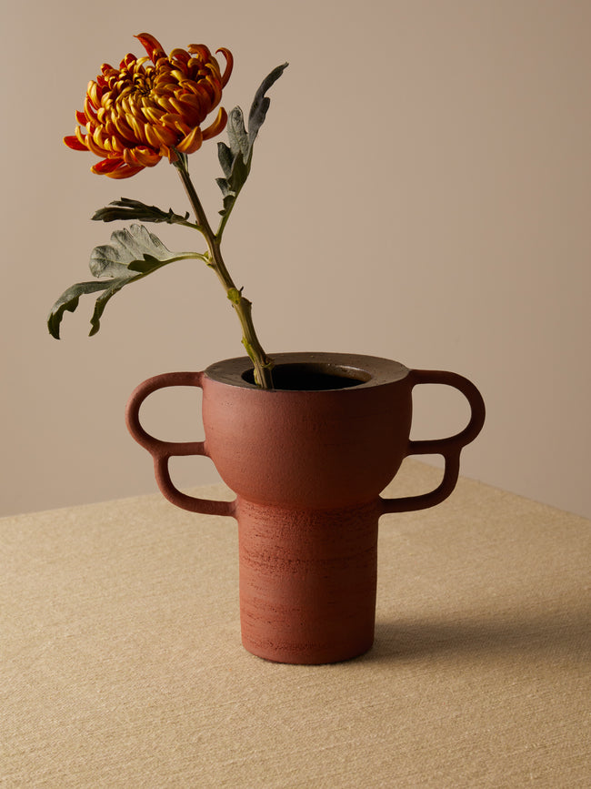 Andrea Tsang - Vessel 014 Stoneware Vase (9.5in/24cm) - Brown - ABASK