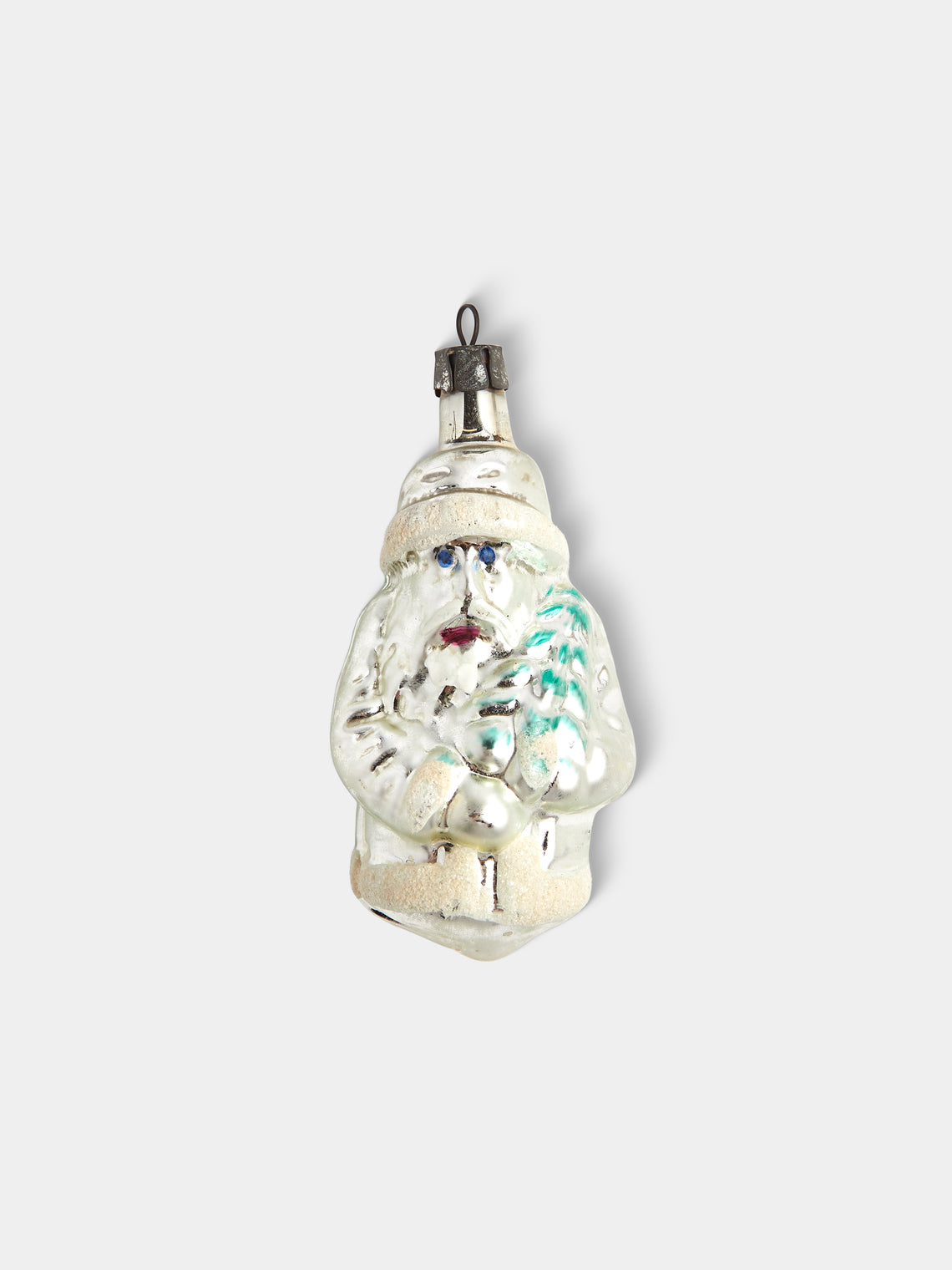 Antique and Vintage - Early-20th-Century Father Christmas Glass Baubles (Set of 8) - Silver - ABASK