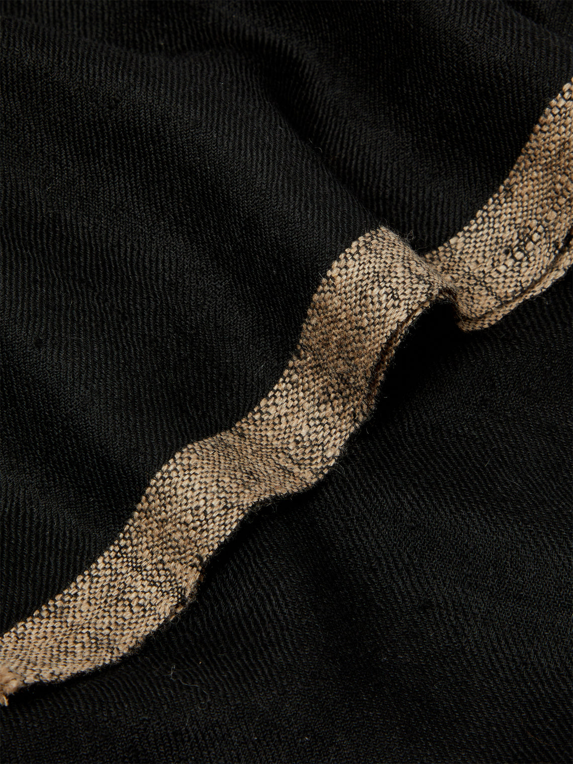 Me & K - Cashmere Border-Stripe Scarf - Black - ABASK