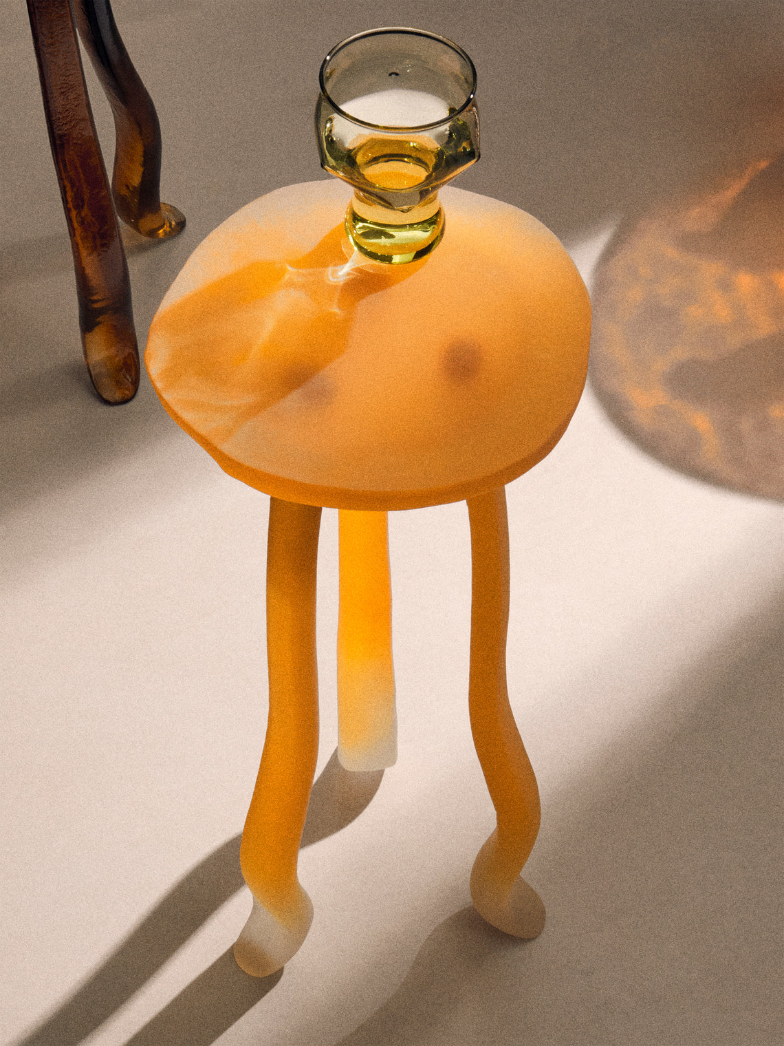 Szymon Keller - Lung Resin Martini Table (23.5in/60cm) - Yellow - ABASK