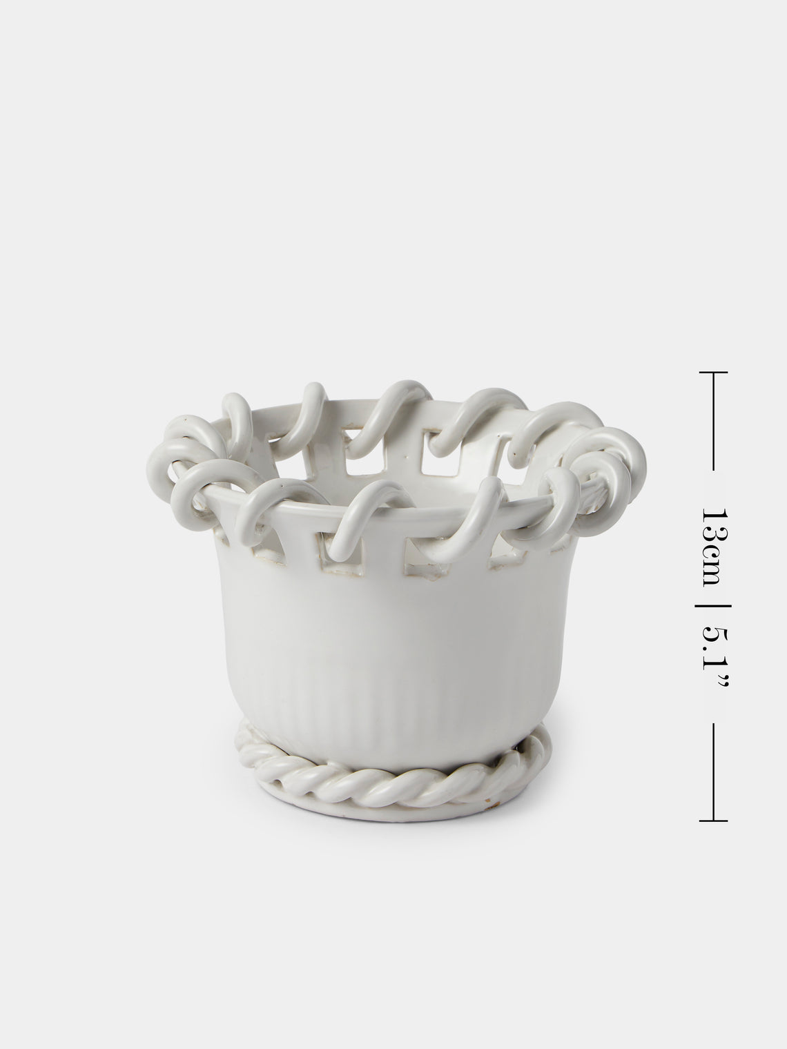 Antique and Vintage - 1960s Émile Tessier Ceramic Vase (7in/17.5cm) - White - ABASK