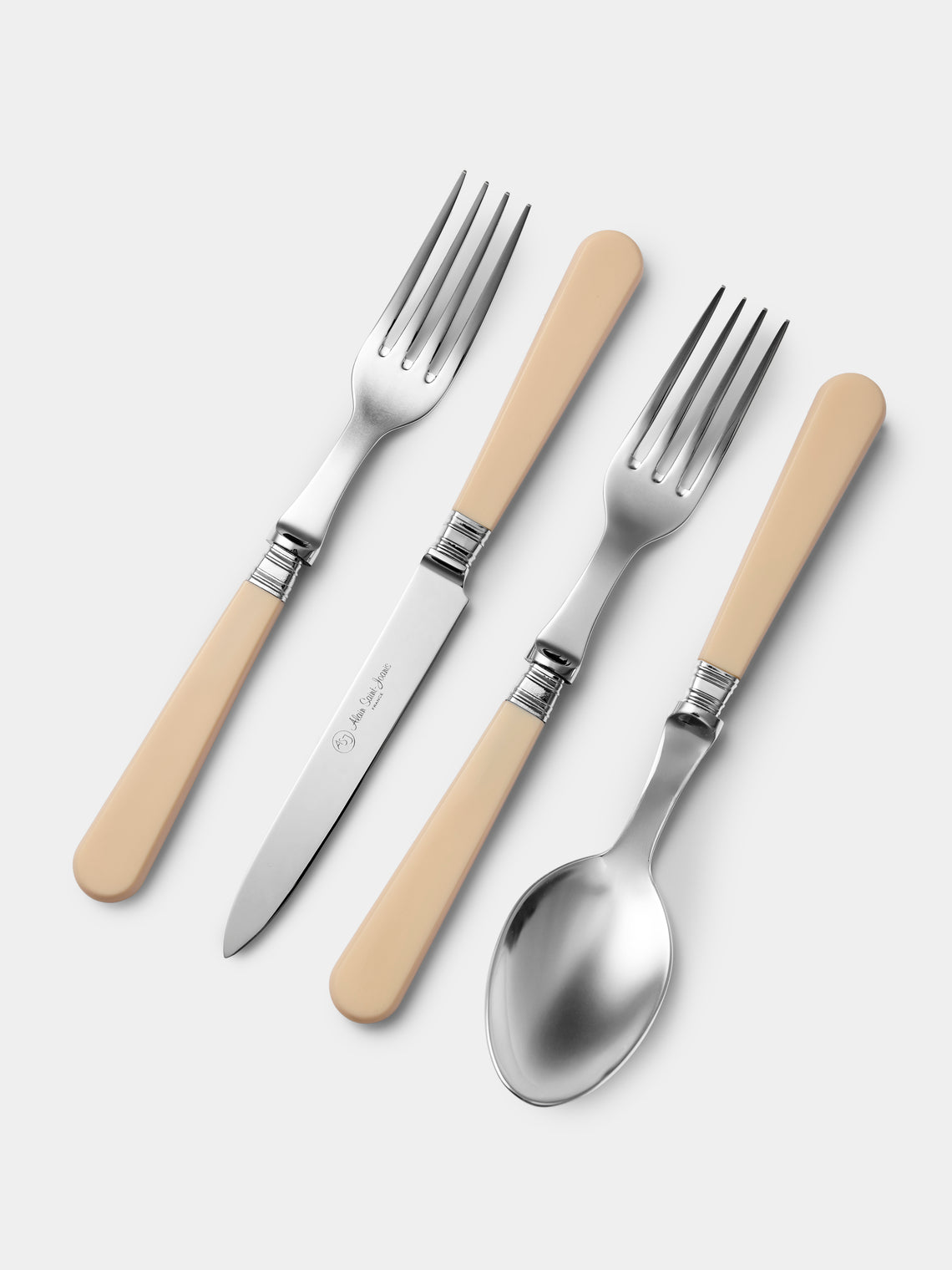 Alain Saint-Joanis - | Set of 4 Pieces | Joyau Resin Starter / Dessert Cutlery - Cream - ABASK