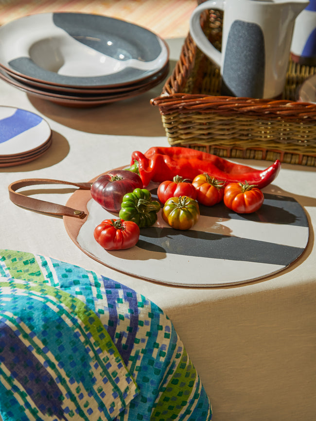 Silvia K Ceramics - Hand-Glazed Terracotta Large Round Platter -  - ABASK