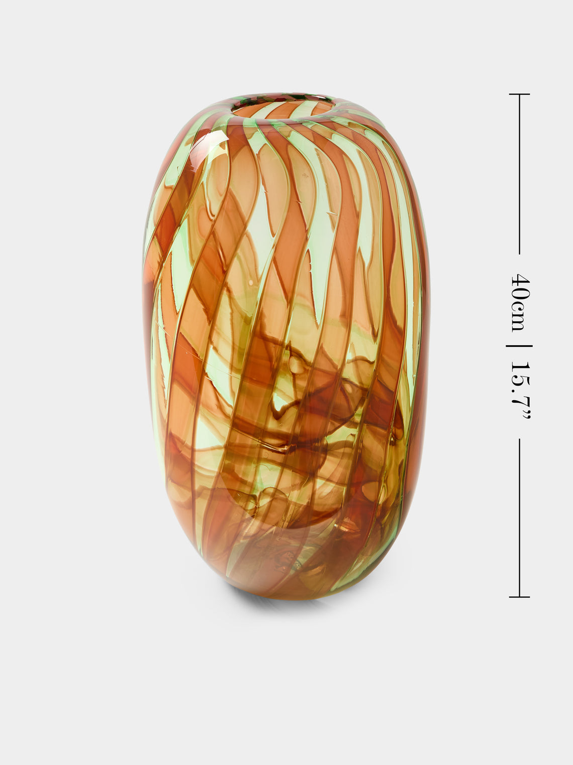 Moonarij - Oona Hand-Blown Glass Vase (15.5in/40cm) - Orange - ABASK
