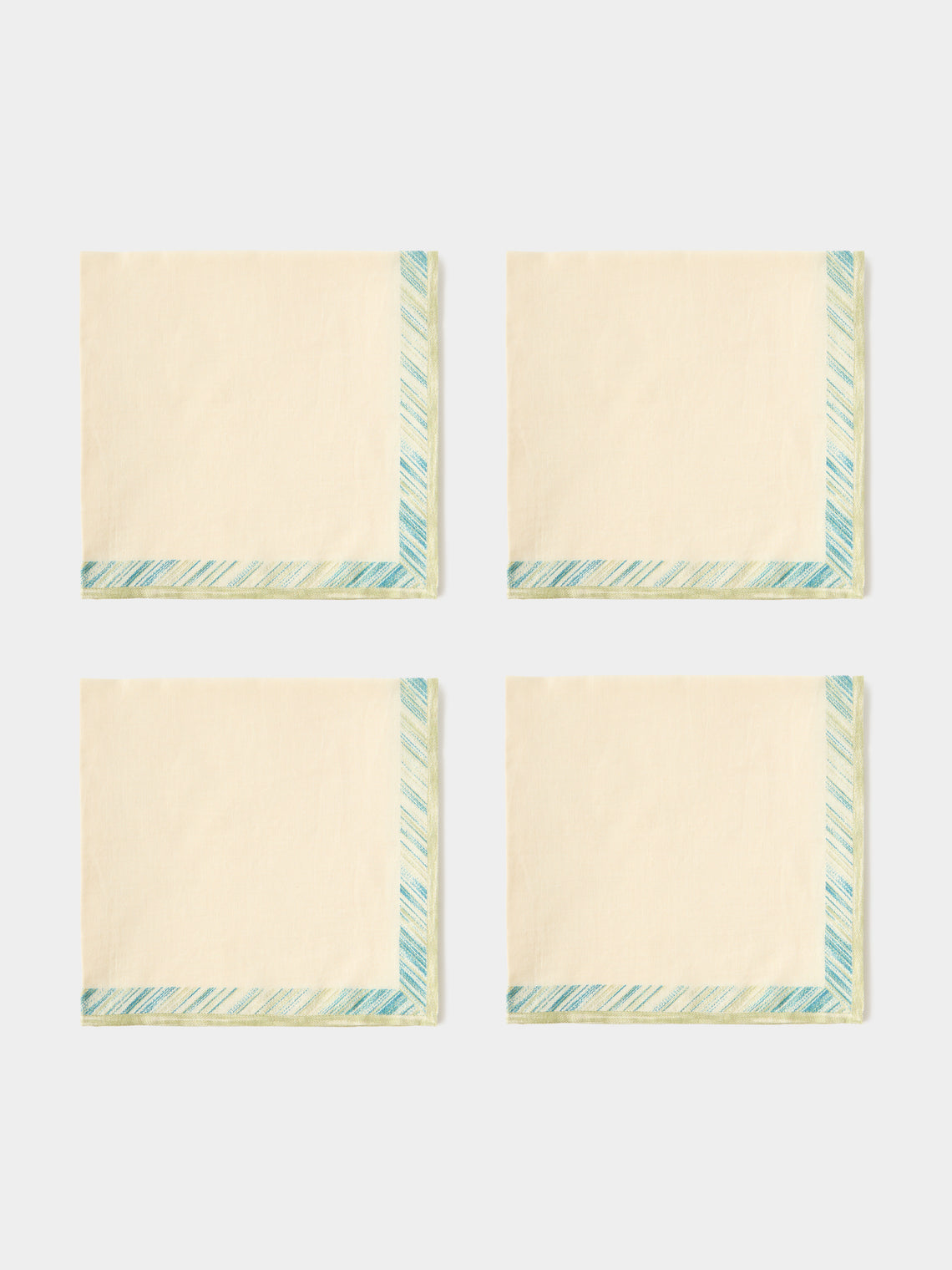 D'Ascoli - | Set of 4 | Kamila Printed Cotton Napkins - Cream - ABASK - 