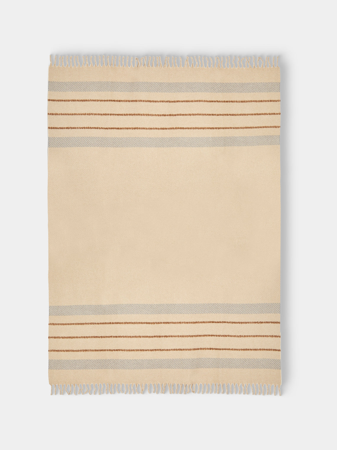 Alonpi - Gred Cashmere and Silk Throw (75in/1.9m) - Beige - ABASK - 
