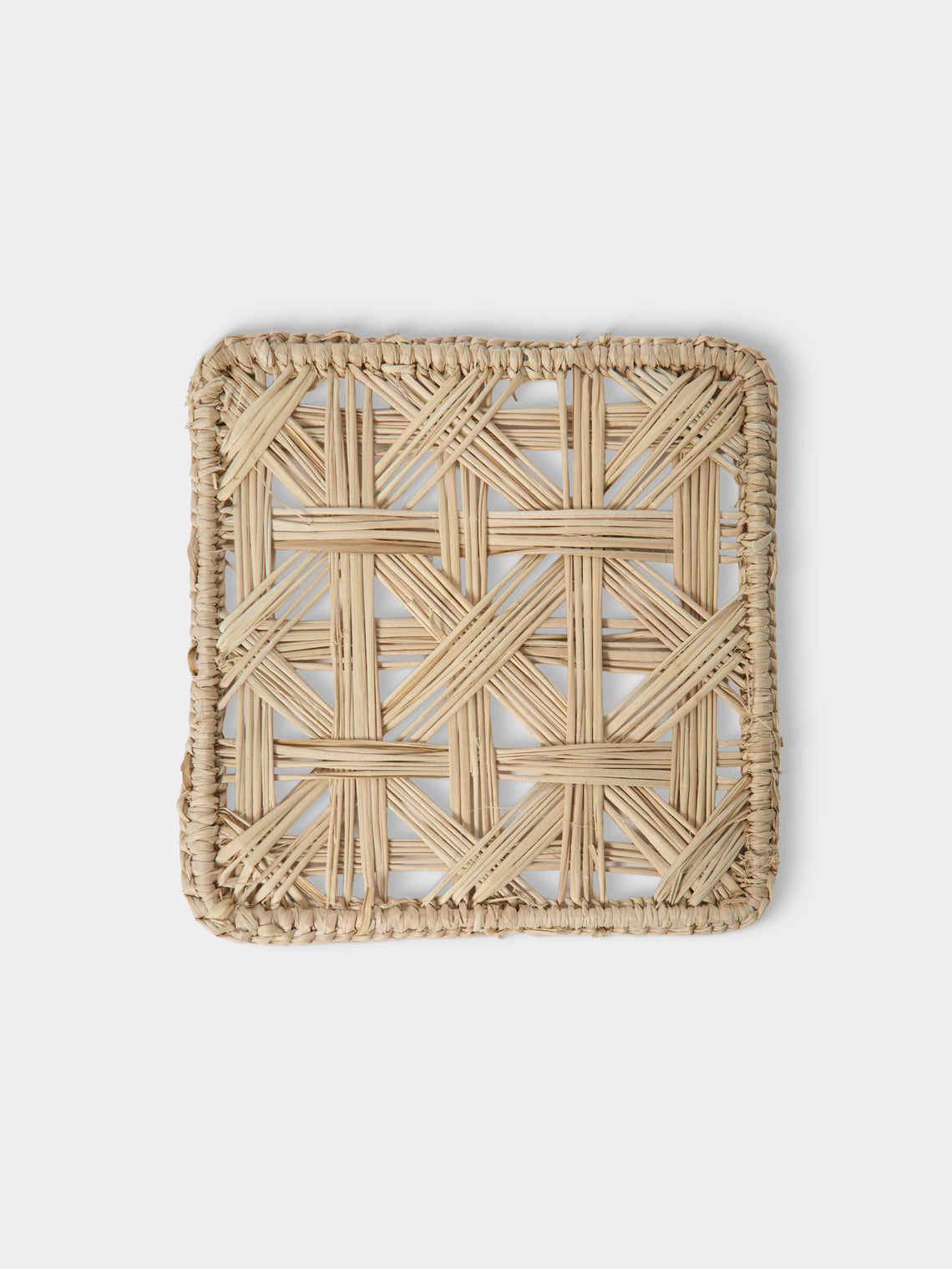 Artesanías del Atlántico - | Set of 6 | Handwoven Palm Mixed Coasters - Natural - ABASK