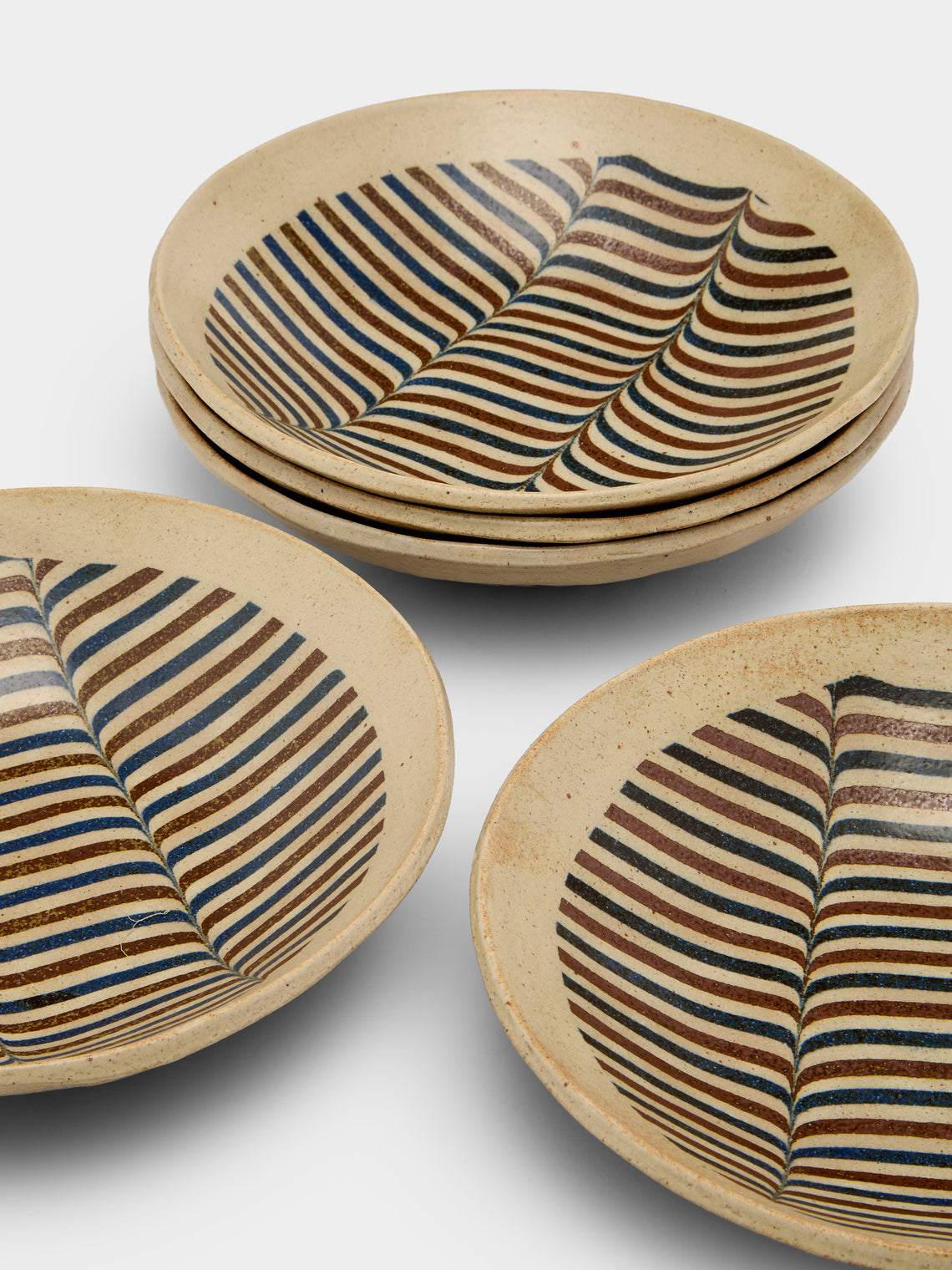 Makidani-gama - No. 1 Nerikomi Ceramic Plates – 10in/25cm (Set of 5) - Multiple - ABASK