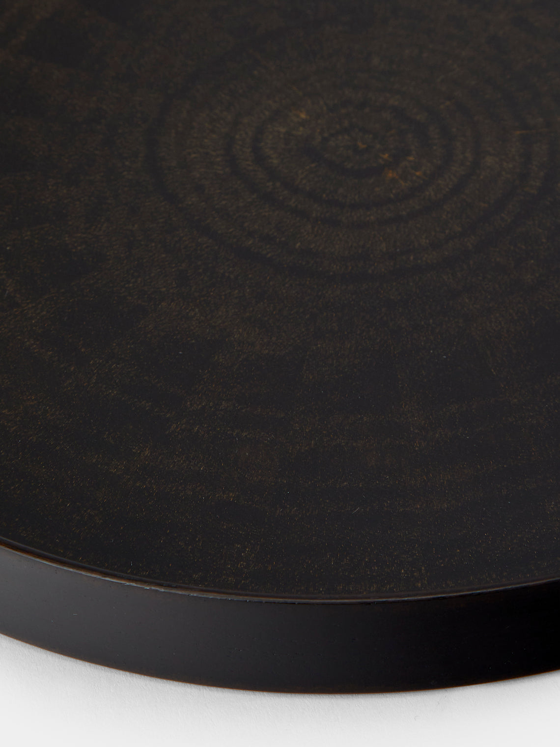 Mori Kougei - Rays Sumi-Urushi Wood Round Tray (11in/28cm) - Black - ABASK