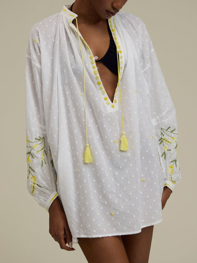 Thierry Colson - The Guise Cotton Tunic - White - ABASK