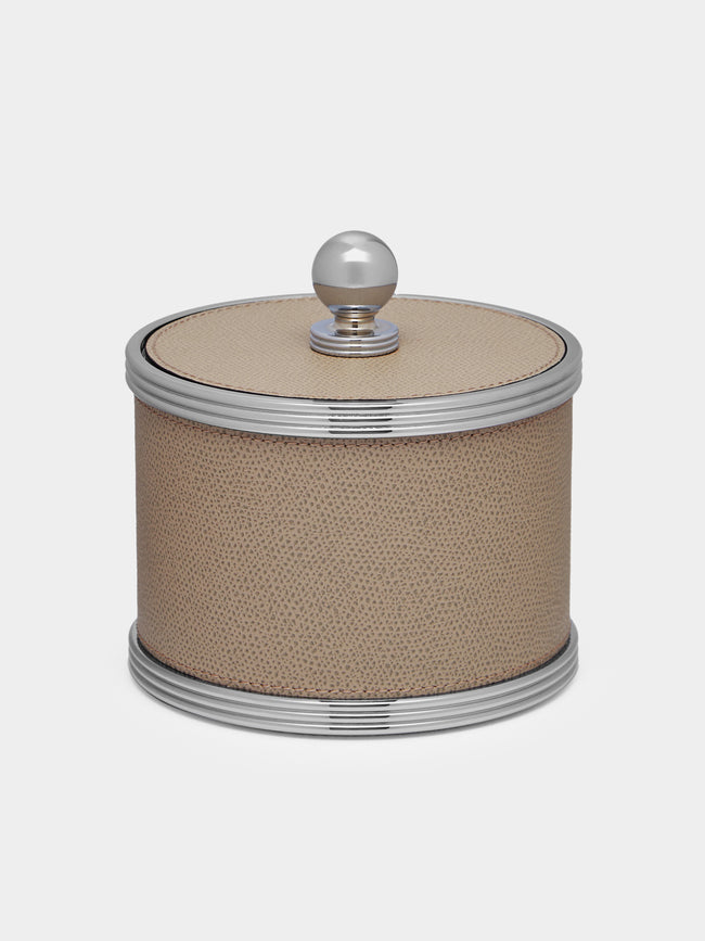 Giobagnara - Amalfi Leather Large Box - Taupe - ABASK - 