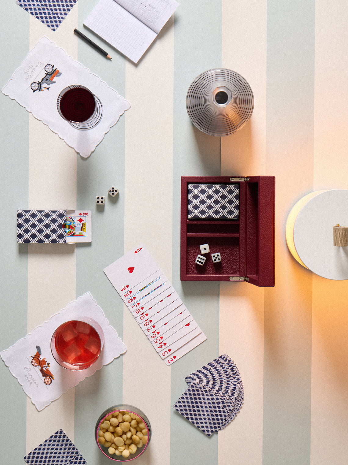 Belotier - Leather Playing Cards Box - Burgundy - ABASK