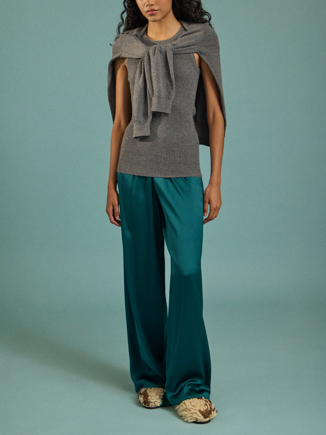 Arch4 - Manon Baby Goat Cashmere Tank Top | Size: S - Gray - ABASK