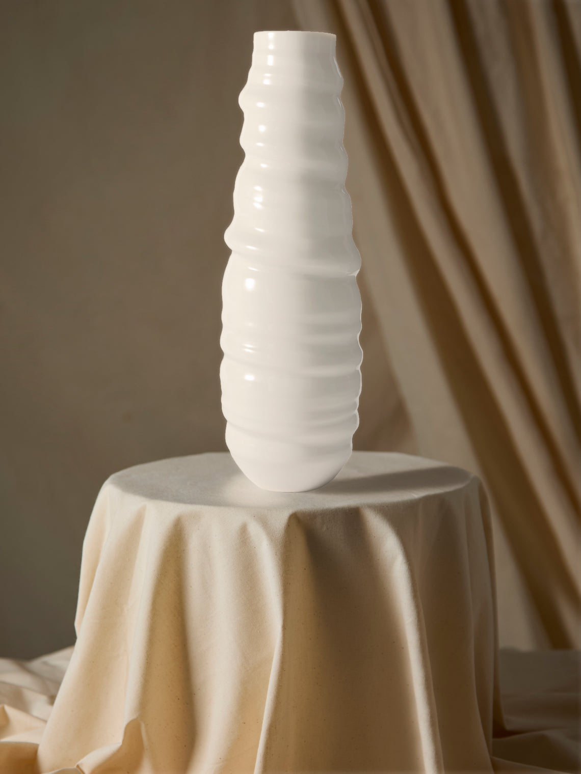 Johanne Coker - No. 3 Hand-Thrown Porcelain Vase (17.5in/45cm) - White - ABASK