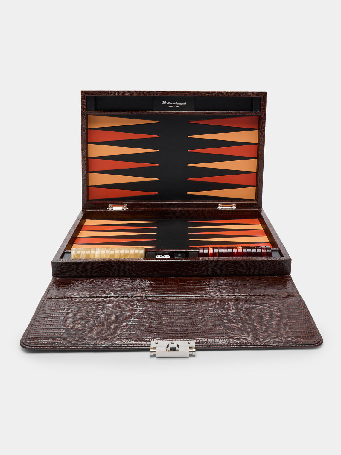 Renzo Romagnoli - Leather Travel Backgammon Set -  - ABASK