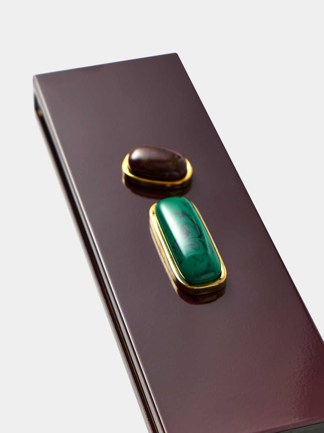 Droulers - Luce Brass and Resin Long Matchbox - Burgundy - ABASK