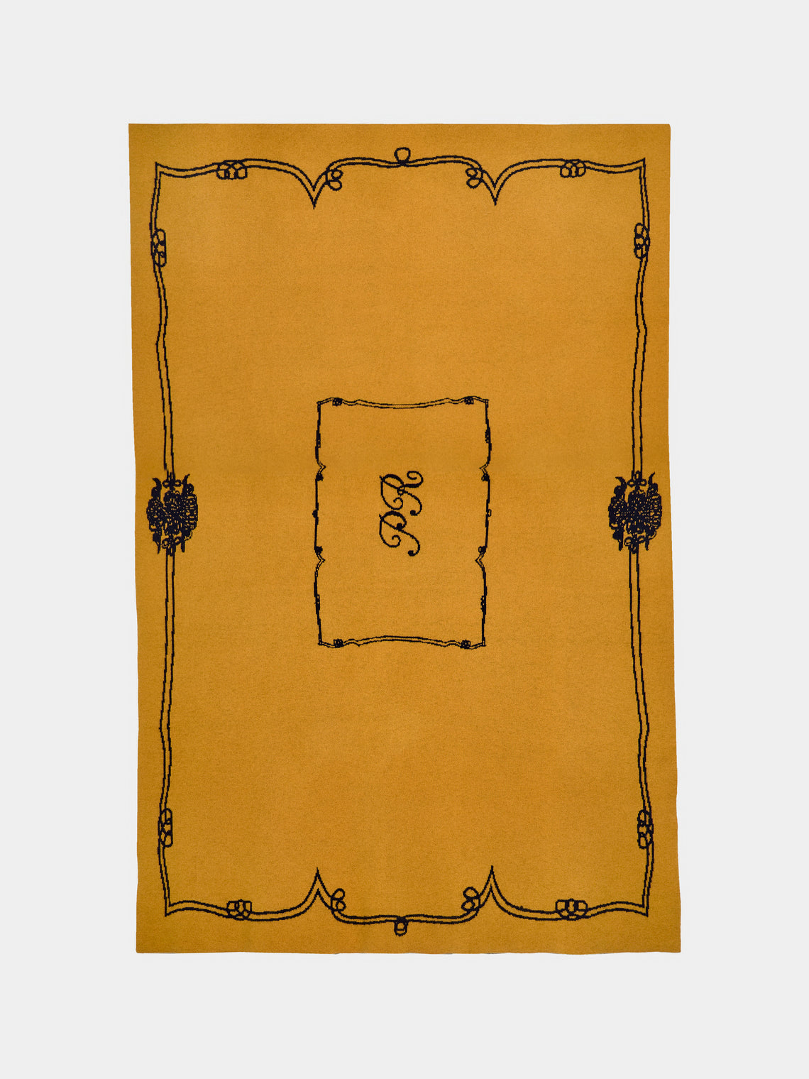 Saved NY - Peter Reed Calligraphy Cashmere Throw (79in/2m) - Yellow - ABASK - 