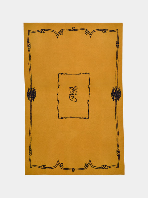 Saved NY - Peter Reed Calligraphy Cashmere Throw (79in/2m) - Yellow - ABASK - 