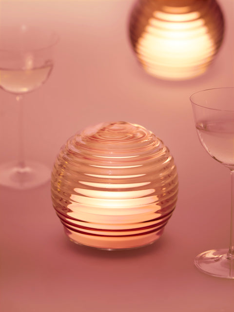 Green Wolf Lighting - Rubino Curve Hand-Blown Murano Glass Portable Table Light - Pink - ABASK