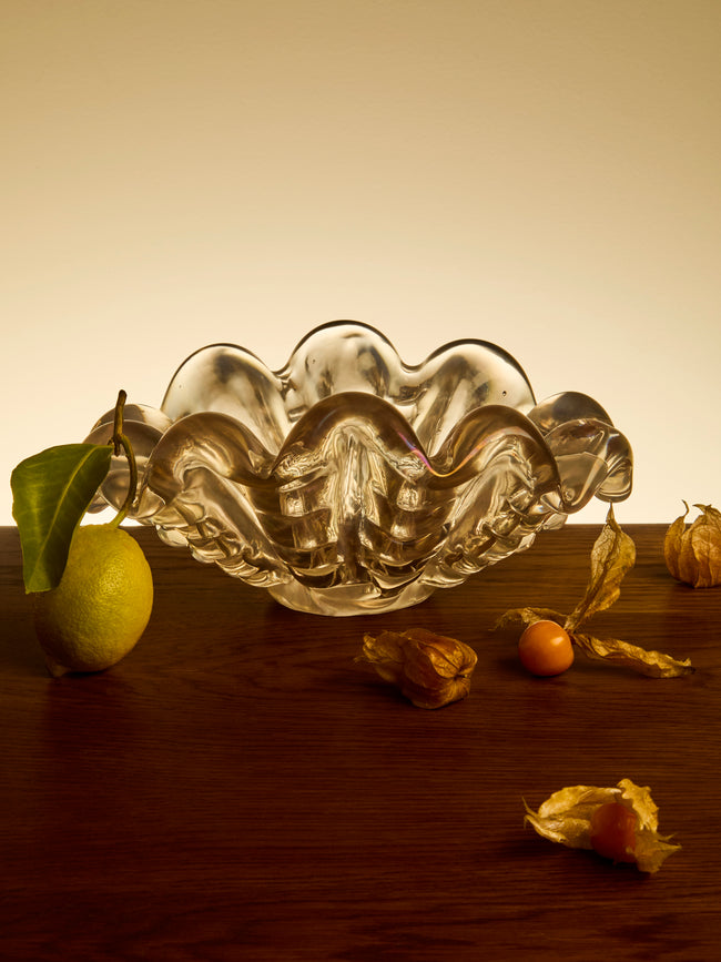 Antique and Vintage - 1970s Barovier & Toso Murano Glass Bowl - Clear - ABASK