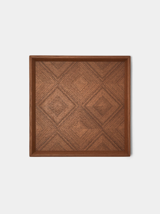 Mori Kougei - Poke Teak Square Tray (10.5in/26.5cm) - Brown - ABASK - 