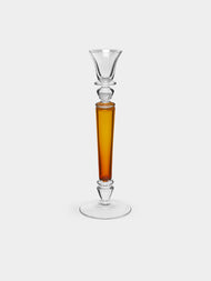 Theresienthal - Memphis Hand-Blown Crystal Candlestick (Set of 2) - Amber - ABASK- 