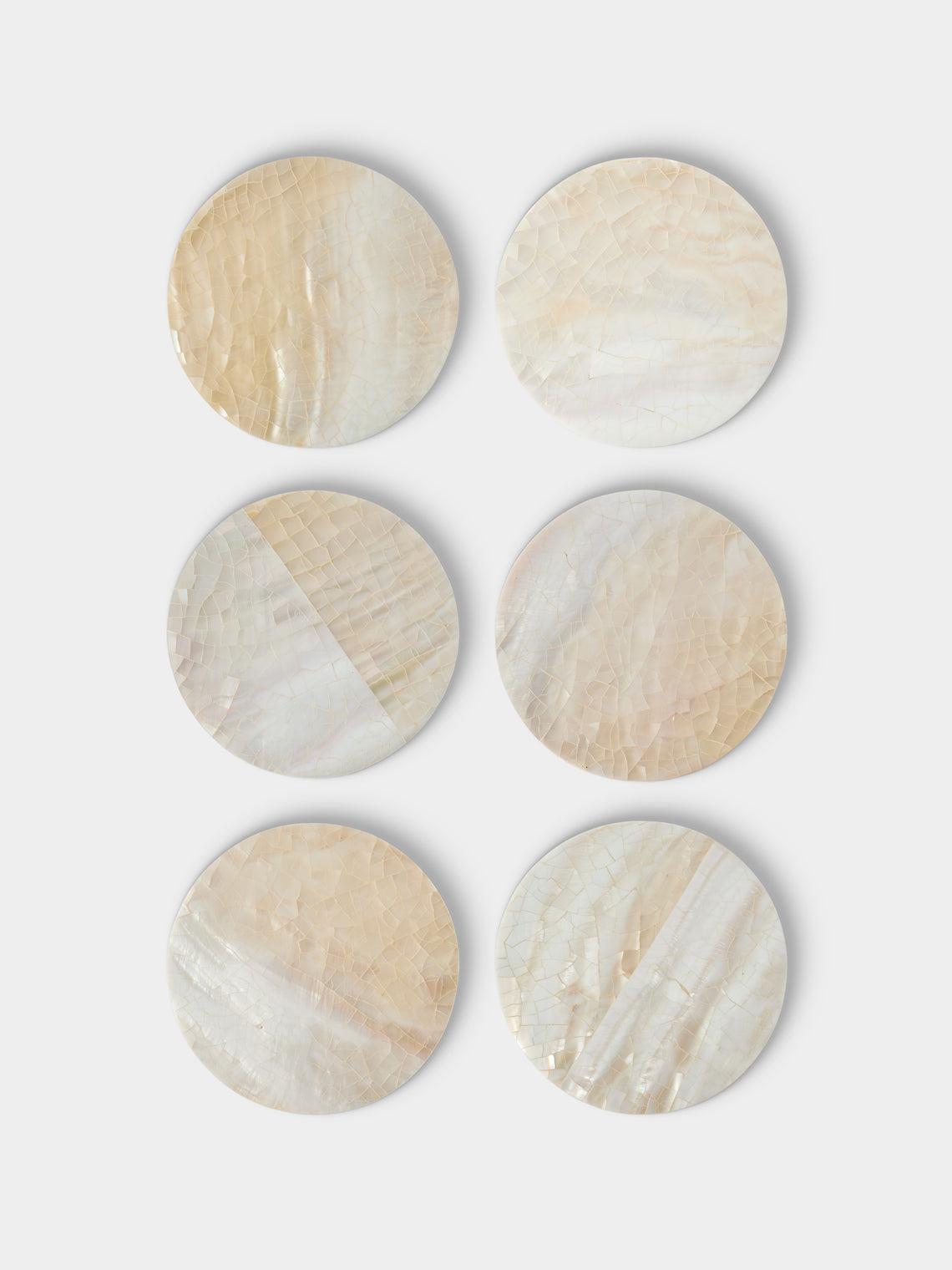 Objet Luxe - Mother-of-Pearl Coasters (Set of 6) - Ivory - ABASK - 