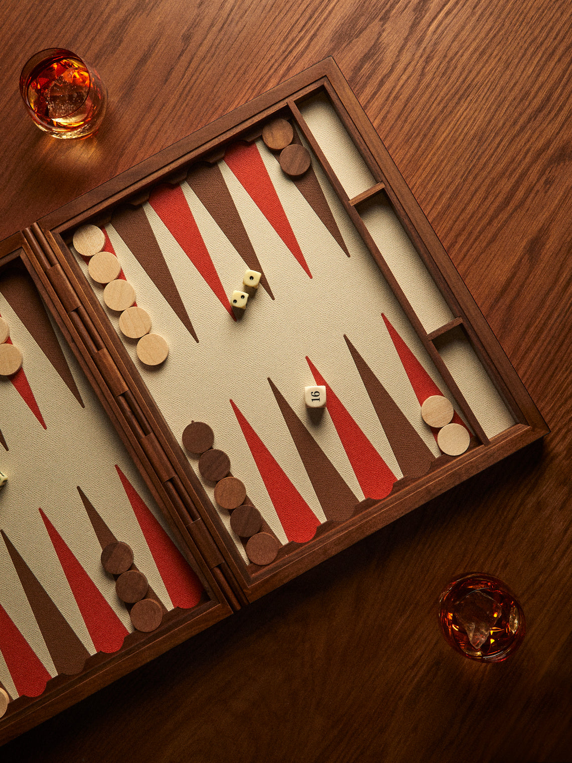Giobagnara - Leather Backgammon Set - Orange - ABASK