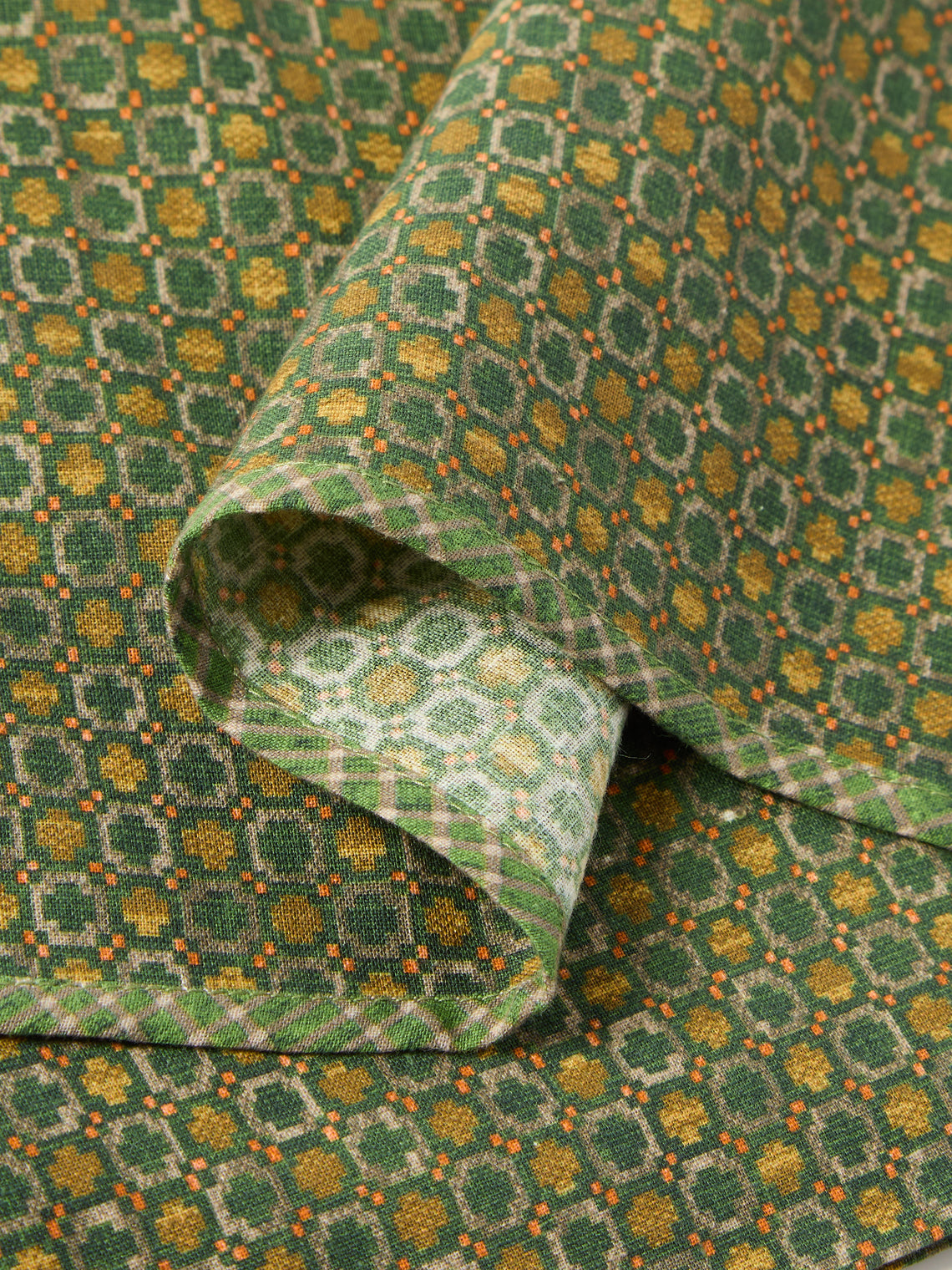 D'Ascoli - | Set of 4 | Prosperine Printed Napkins - Green - ABASK