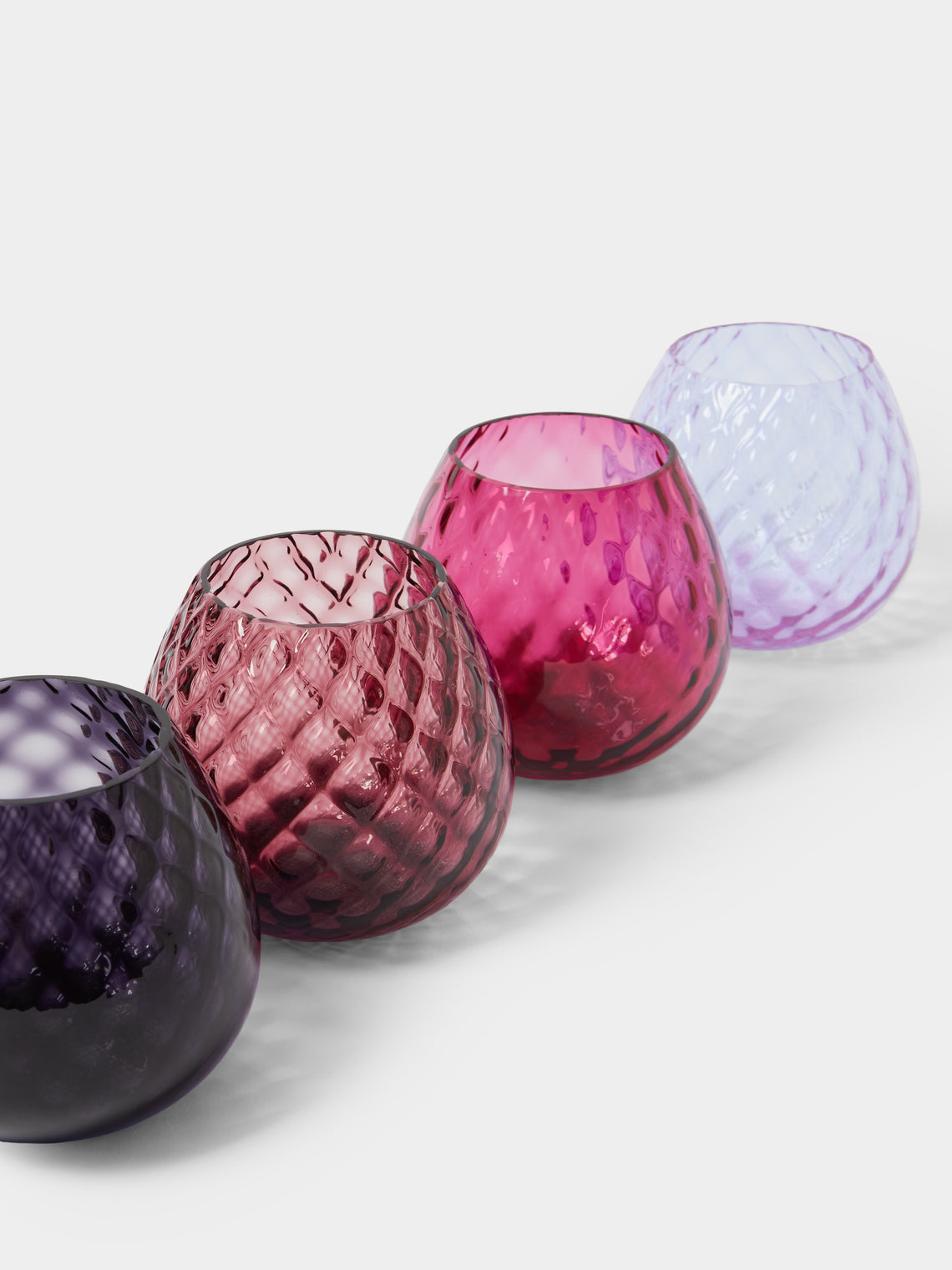 NasonMoretti - | Set of 4 | Macramé Hand-Blown Murano Glass Tealight Holders - Multiple - ABASK