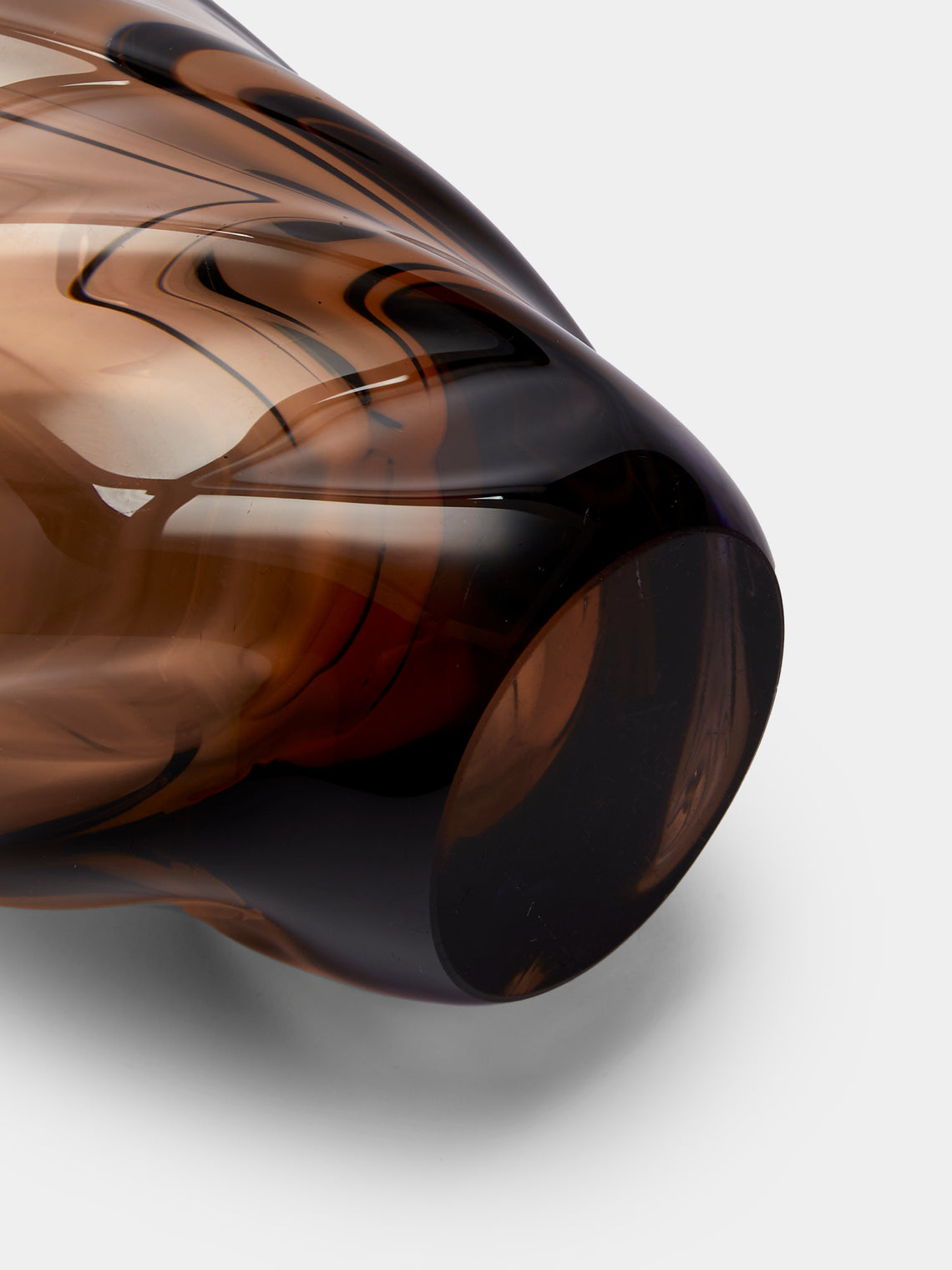 Antique and Vintage - Mid-Century Glass Vase - Brown - ABASK