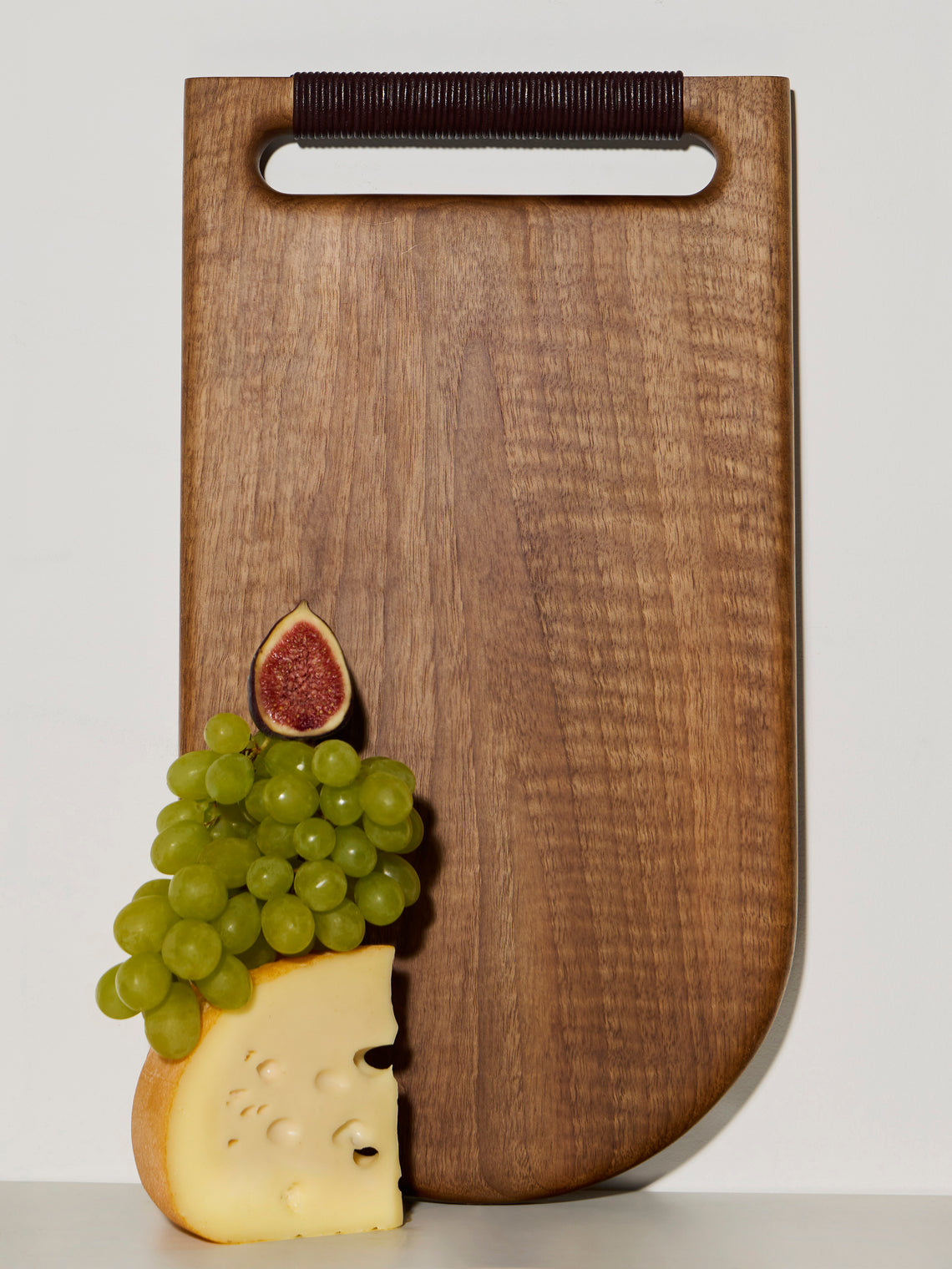 Lucas Castex - Hand-Carved Wood Serving Board with Leather Handles - Brown - ABASK