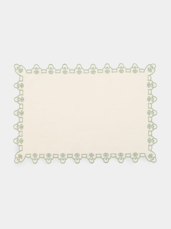 Borgo delle Tovaglie - Amalfi Embroidered Linen Placemats (Set of 4) - Natural - ABASK - 