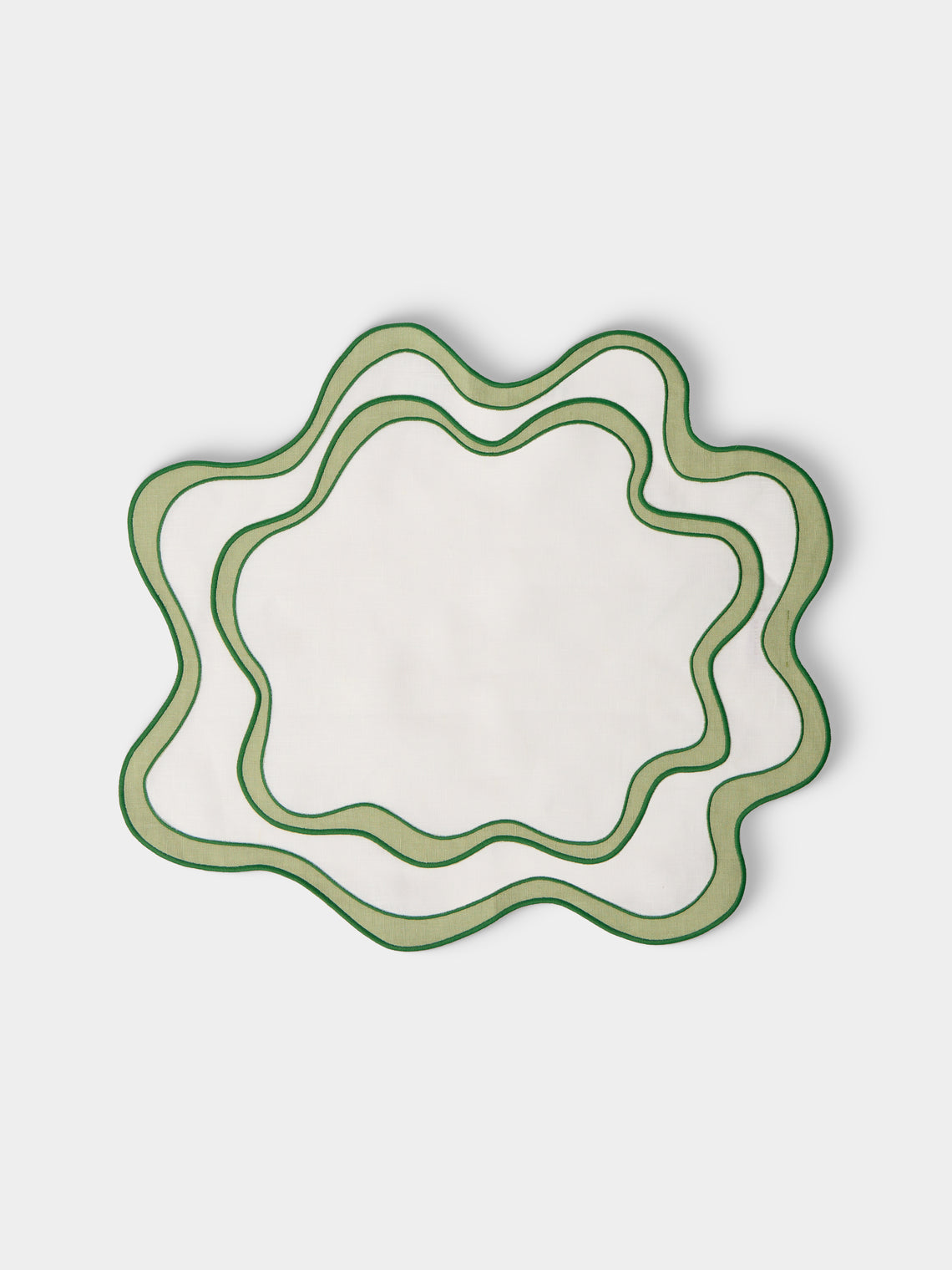 Cosima Swayze - | Set of 4 | x Los Encajeros Wave Linen Placemats - White - ABASK - 