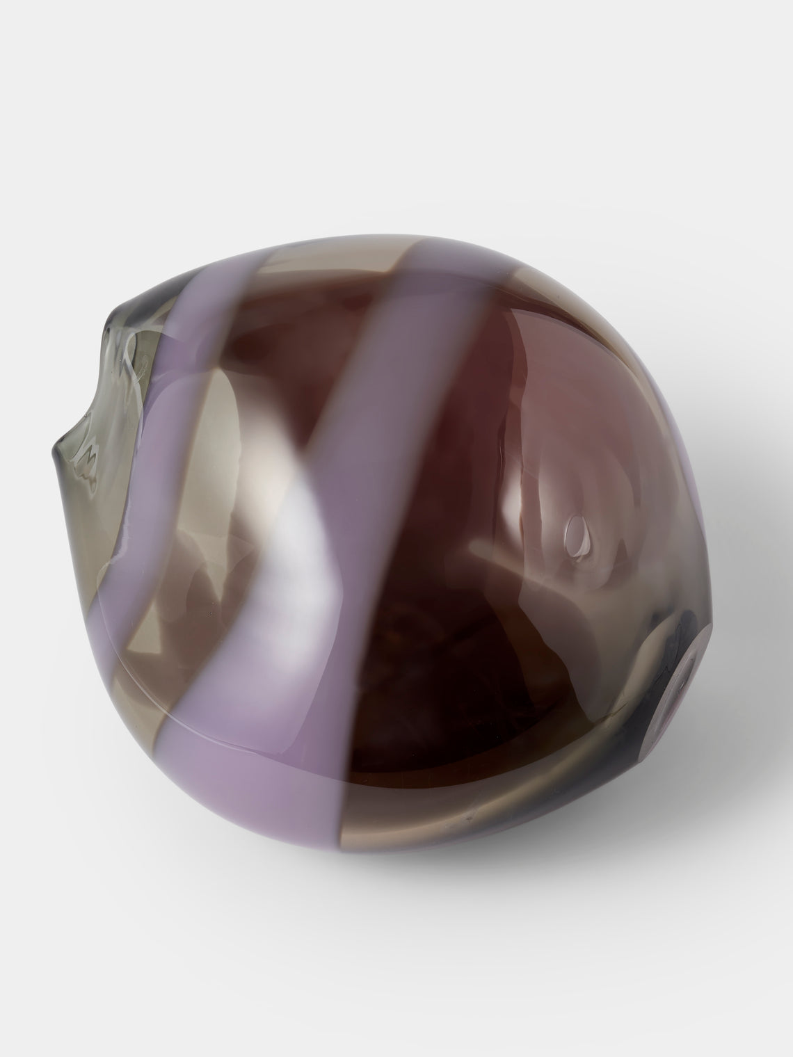 Michèle Oberdieck - Mauve Hand-Blown Glass Vase (9.5in/24cm) - Purple - ABASK