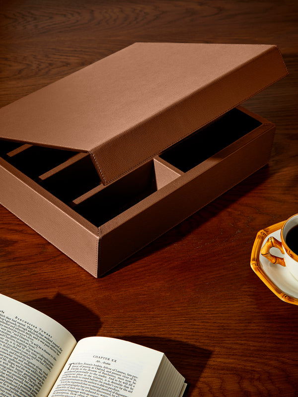 Giobagnara - Monogram Leather Glasses Box - Brown - ABASK