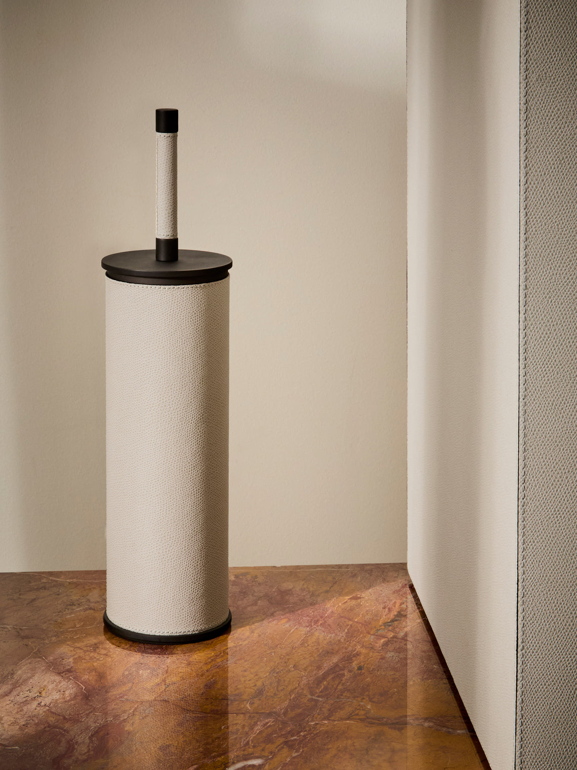 Giobagnara - Positano Leather Toilet Brush - Light Gray - ABASK