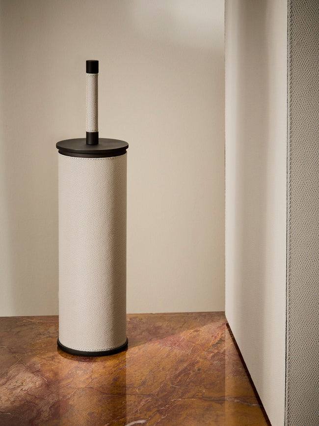Giobagnara - Positano Leather Toilet Brush - Light Gray - ABASK